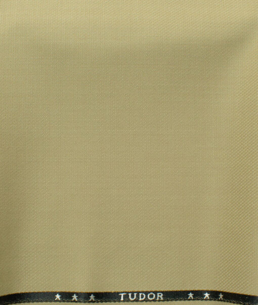 J.Hampstead Men's 45% Wool Structured Super 100's1.30 Meter Unstitched Trouser Fabric (Beige)
