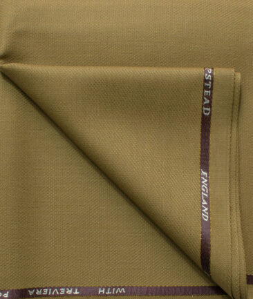 J.Hampstead Men's 45% Wool Structured Super 100's1.30 Meter Unstitched Trouser Fabric (Granola Beige)