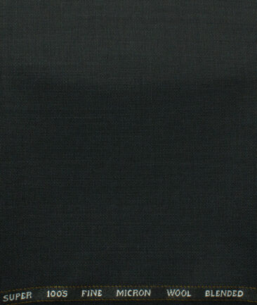 J.Hampstead Men's 45% Wool Structured Super 100's1.30 Meter Unstitched Trouser Fabric (Blackish Grey)