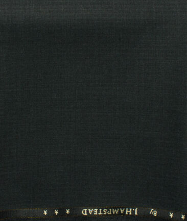 J.Hampstead Men's 45% Wool Self Design Super 110's1.30 Meter Unstitched Trouser Fabric (Dark Grey)