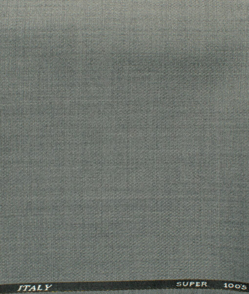 J.Hampstead Men's 45% Wool Structured Super 100's1.30 Meter Unstitched Trouser Fabric (Grey)
