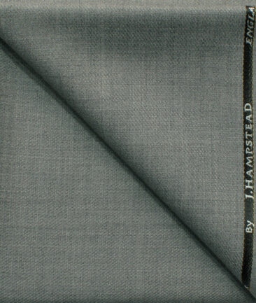 J.Hampstead Men's 45% Wool Structured Super 100's1.30 Meter Unstitched Trouser Fabric (Grey)