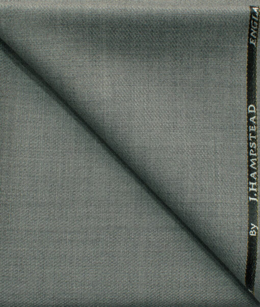 J.Hampstead Men's 45% Wool Structured Super 100's1.30 Meter Unstitched Trouser Fabric (Grey)
