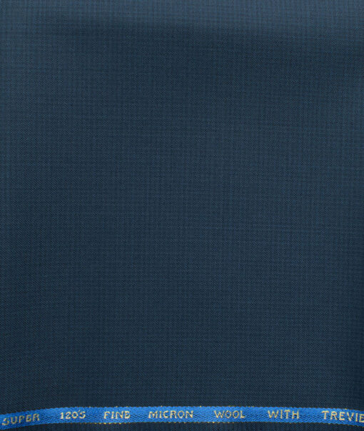 J.Hampstead Men's 45% Wool Self Design Super 120's1.30 Meter Unstitched Trouser Fabric (Dark Blue)