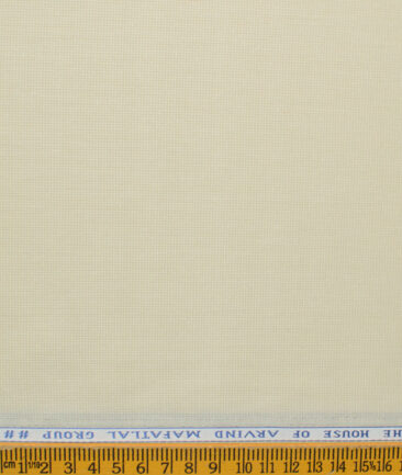 Mafatlal Men's Cotton Blend Wrinkle Free Structured 2.25 Meter Unstitched Shirting Fabric (Beige)