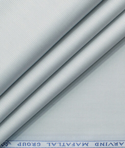 Mafatlal Men's Cotton Blend Wrinkle Free Structured 2.25 Meter Unstitched Shirting Fabric (Light Grey)