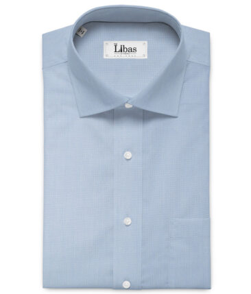 Mafatlal Men's Cotton Blend Wrinkle Free Structured 2.25 Meter Unstitched Shirting Fabric (Light Blue)