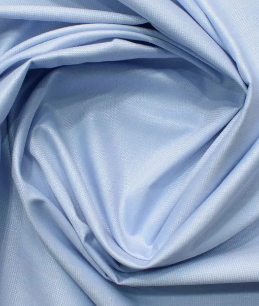 Mafatlal Men's Cotton Blend Wrinkle Free Structured 2.25 Meter Unstitched Shirting Fabric (Light Blue)