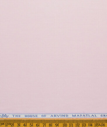 Mafatlal Men's Cotton Blend Wrinkle Free Structured 2.25 Meter Unstitched Shirting Fabric (Pink)