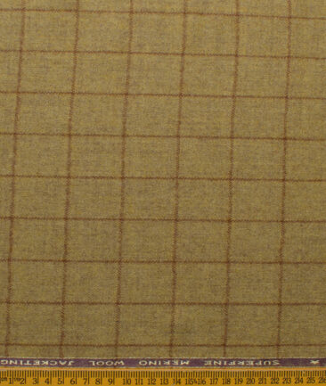 OCM Men's 100% Merino Wool Checks Fine 2 Meter Unstitched Tweed Jacketing & Blazer Fabric (Worsted Grey)