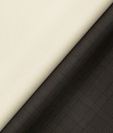 Combo of Unstitched Burgoyne Beige 1.60 Meter Shirt and Raymond Dark Brown 1.25 Meter Trouser Fabric