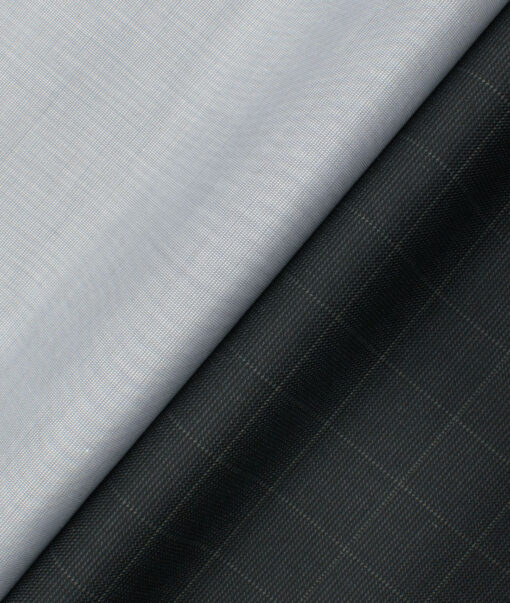 Combo of Unstitched Burgoyne Light Grey 1.60 Meter Shirt and Raymond Dark Grey 1.25 Meter Trouser Fabric - Image 1