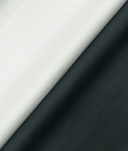 Combo of Unstitched Tessitura Monti White 1.60 Meter Shirt and Raymond Dark Green 1.25 Meter Trouser Fabric - Image 1