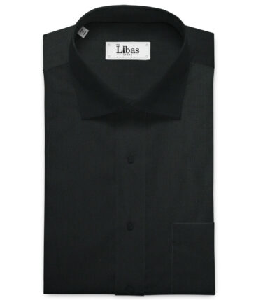 Siyaram's Men's Bamboo Wrinkle Resistant Solids 2.25 Meter Unstitched Shirting Fabric (Black)