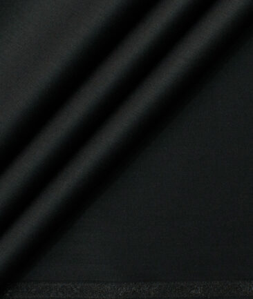 Siyaram's Men's Bamboo Wrinkle Resistant Solids 2.25 Meter Unstitched Shirting Fabric (Black)