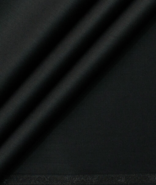 Siyaram's Men's Bamboo Wrinkle Resistant Solids 2.25 Meter Unstitched Shirting Fabric (Black)