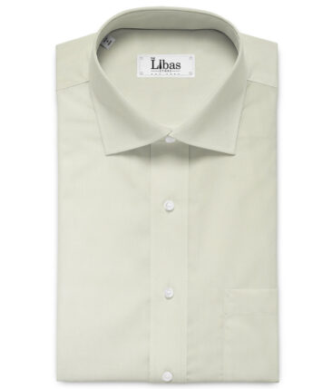 Siyaram's Men's Bamboo Wrinkle Resistant Solids 2.25 Meter Unstitched Shirting Fabric (Cream)