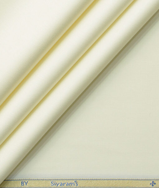 Siyaram's Men's Bamboo Wrinkle Resistant Solids 2.25 Meter Unstitched Shirting Fabric (Cream)