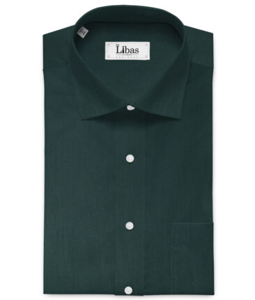 Siyaram's Men's Bamboo Wrinkle Resistant Solids 2.25 Meter Unstitched Shirting Fabric (Dark Sea Green)