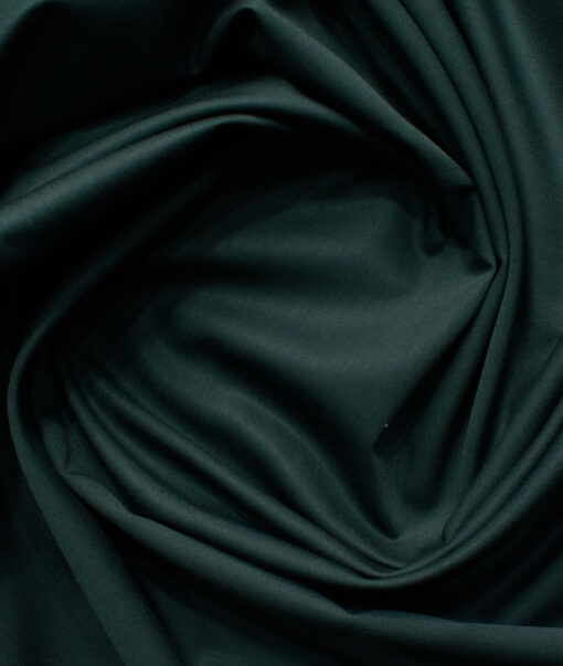 Siyaram's Men's Bamboo Wrinkle Resistant Solids 2.25 Meter Unstitched Shirting Fabric (Dark Sea Green)