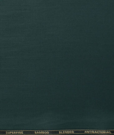 Siyaram's Men's Bamboo Wrinkle Resistant Solids 2.25 Meter Unstitched Shirting Fabric (Dark Sea Green)
