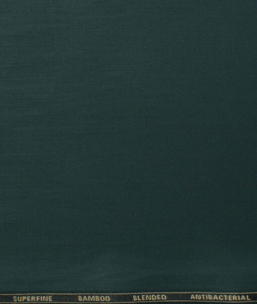 Siyaram's Men's Bamboo Wrinkle Resistant Solids 2.25 Meter Unstitched Shirting Fabric (Dark Sea Green)