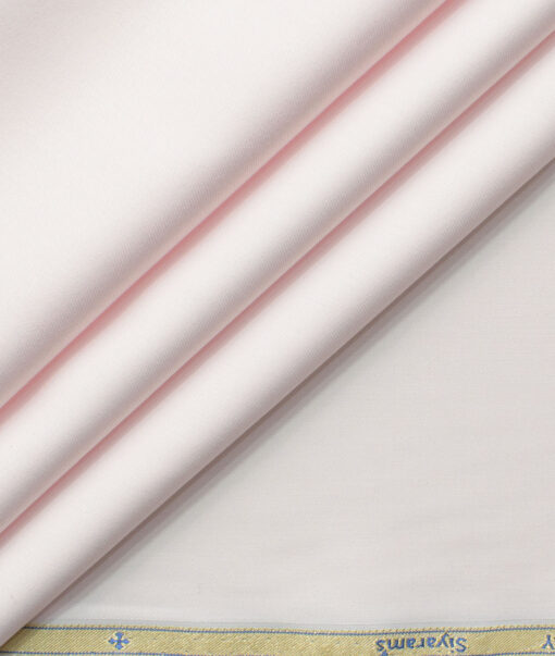 Siyaram's Men's Bamboo Wrinkle Resistant Solids 2.25 Meter Unstitched Shirting Fabric (Light Pink)