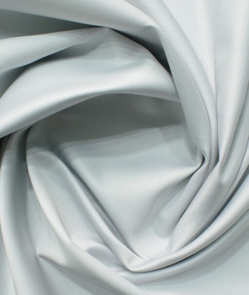 Siyaram's Men's Bamboo Wrinkle Resistant Solids 2.25 Meter Unstitched Shirting Fabric (Silver Grey)