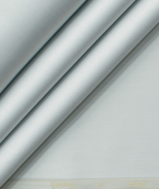 Siyaram's Men's Bamboo Wrinkle Resistant Solids 2.25 Meter Unstitched Shirting Fabric (Silver Grey)