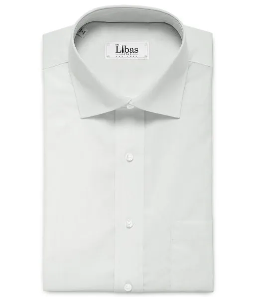 Siyaram's Men's Bamboo Wrinkle Resistant Solids 2.25 Meter Unstitched Shirting Fabric (White)