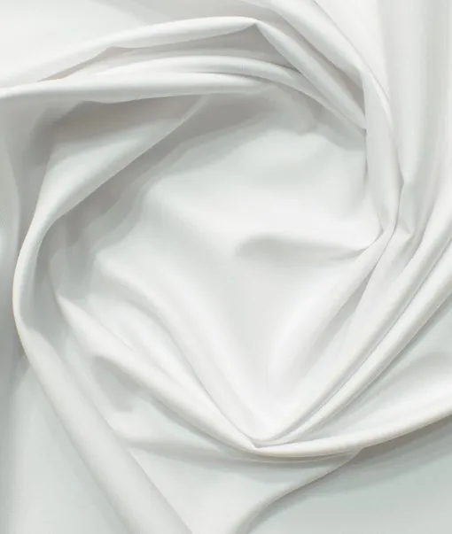 Siyaram's Men's Bamboo Wrinkle Resistant Solids 2.25 Meter Unstitched Shirting Fabric (White)