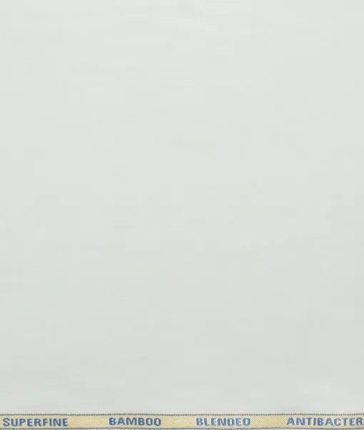 Siyaram's Men's Bamboo Wrinkle Resistant Solids 2.25 Meter Unstitched Shirting Fabric (White)