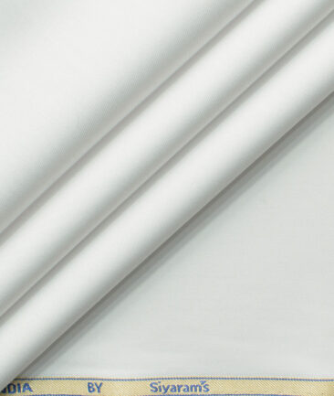 Siyaram's Men's Bamboo Wrinkle Resistant Solids 2.25 Meter Unstitched Shirting Fabric (White)