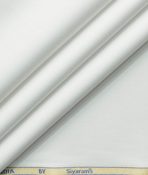 Siyaram's Men's Bamboo Wrinkle Resistant Solids 2.25 Meter Unstitched Shirting Fabric (White)