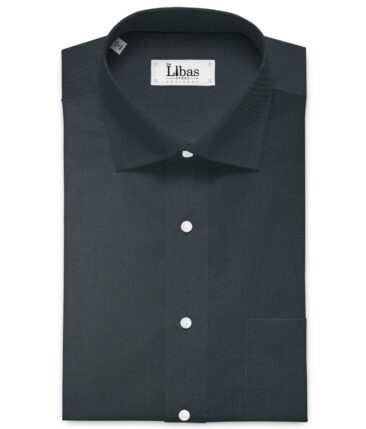 Burgoyne Men's Giza Cotton Solids 2.25 Meter Unstitched Shirting Fabric (Dark Grey)