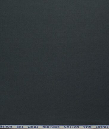 Burgoyne Men's Giza Cotton Solids 2.25 Meter Unstitched Shirting Fabric (Dark Grey)