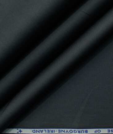 Burgoyne Men's Giza Cotton Solids 2.25 Meter Unstitched Shirting Fabric (Dark Grey)