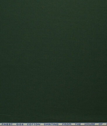 Burgoyne Men's Giza Cotton Solids 2.25 Meter Unstitched Shirting Fabric (Dark Pine Green)