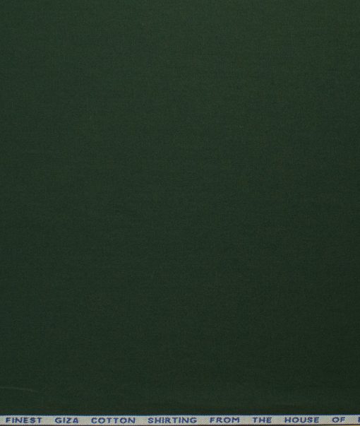 Burgoyne Men's Giza Cotton Solids 2.25 Meter Unstitched Shirting Fabric (Dark Pine Green)