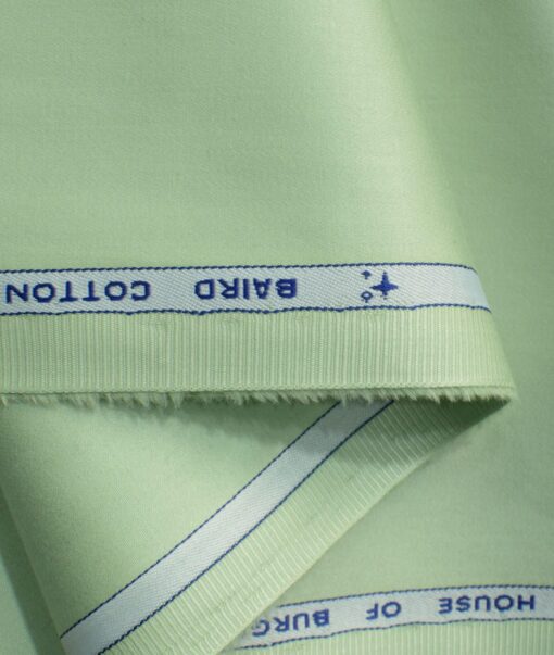 Burgoyne Men's Giza Cotton Solids 2.25 Meter Unstitched Shirting Fabric (Light Olive Green)