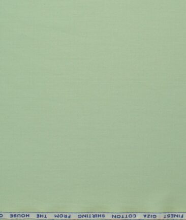 Burgoyne Men's Giza Cotton Solids 2.25 Meter Unstitched Shirting Fabric (Light Olive Green)