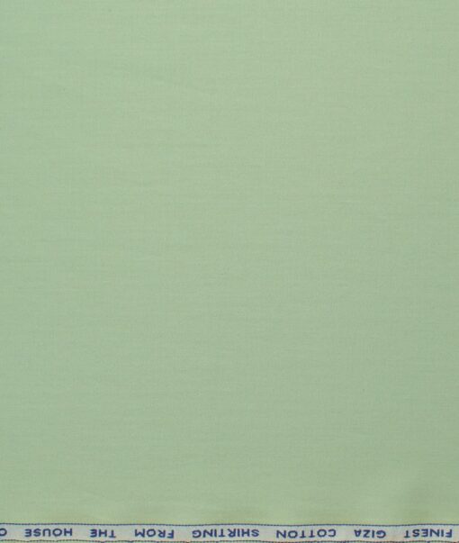 Burgoyne Men's Giza Cotton Solids 2.25 Meter Unstitched Shirting Fabric (Light Olive Green)