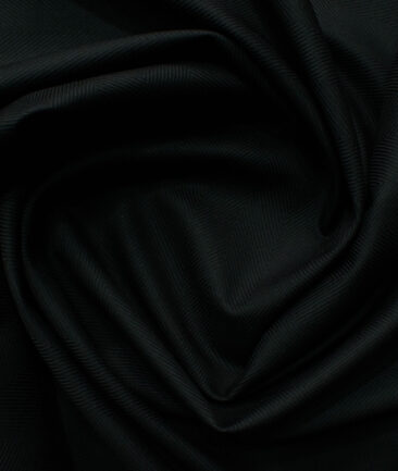 Burgoyne Men's Giza Cotton Striped 2.25 Meter Unstitched Shirting Fabric (Black)