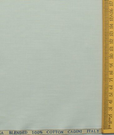 Cadini Men's Giza Blended Cotton Striped 2.25 Meter Unstitched Shirting Fabric (Light Grey)