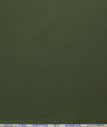 Donear Men's 100% Cotton Solids 2.25 Meter Unstitched Shirting Fabric (Seaweed Green)