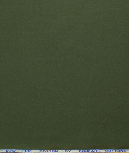 Donear Men's 100% Cotton Solids 2.25 Meter Unstitched Shirting Fabric (Seaweed Green)