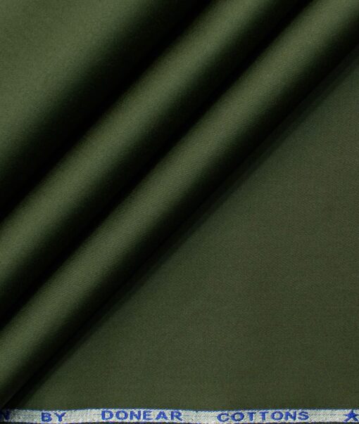 Donear Men's 100% Cotton Solids 2.25 Meter Unstitched Shirting Fabric (Seaweed Green)
