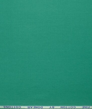 Donear Men's 100% Cotton Solids 2.25 Meter Unstitched Shirting Fabric (Teal Green)