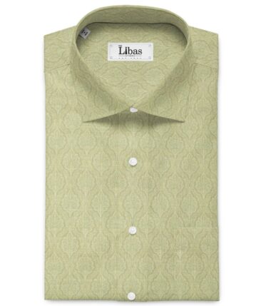 Nemesis Men's Cotton Linen Printed 2.25 Meter Unstitched Shirting Fabric (Beige)