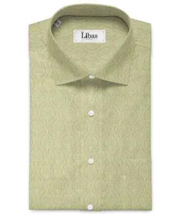 Nemesis Men's Cotton Linen Printed 2.25 Meter Unstitched Shirting Fabric (Beige)